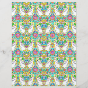 Papel de la hoja de papel de conejo de pascua y hu