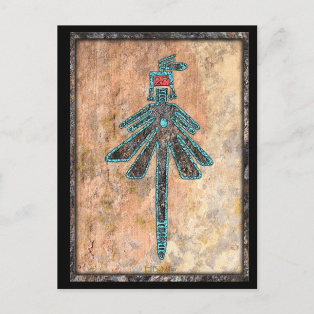 Papel de la libélula, tarjeta postal de mitología  (Anverso)