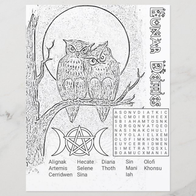 Papel de la página de búsqueda de Word Deities Lun (Anverso)