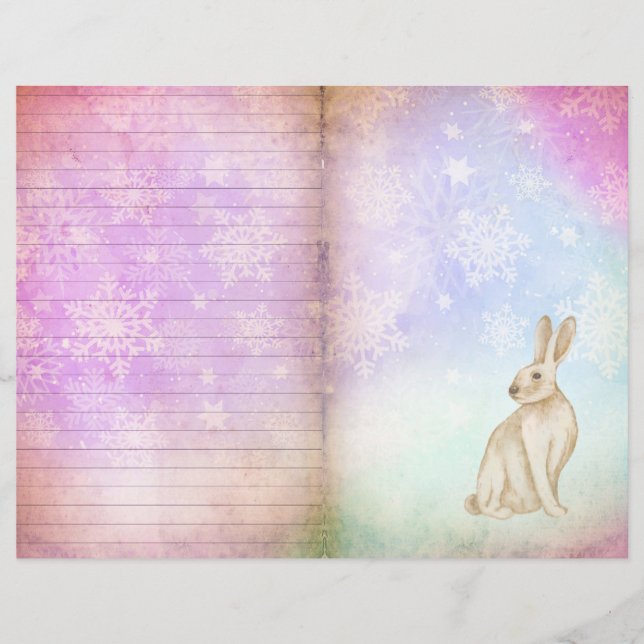Papel de la página de Winter Magic Bunny Scrapbook (Anverso)