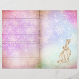 Papel de la página de Winter Magic Bunny Scrapbook