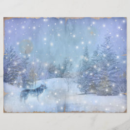 Papel de la página Winter Magic Wolf Scrapbook, en