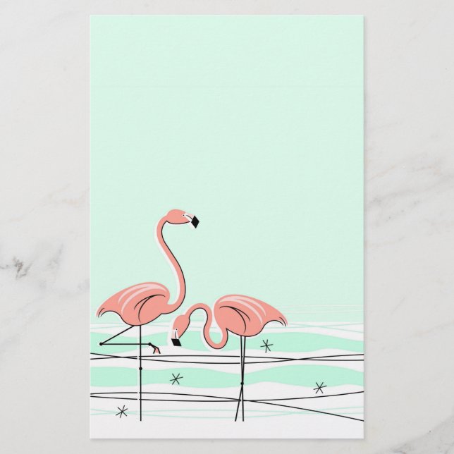 Papel de la pareja Flamingo Aqua (Anverso)