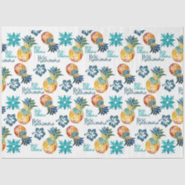 Papel de la piña hawaiana e hibiscus