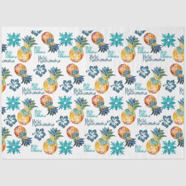 Papel de la piña hawaiana e hibiscus (Anverso)