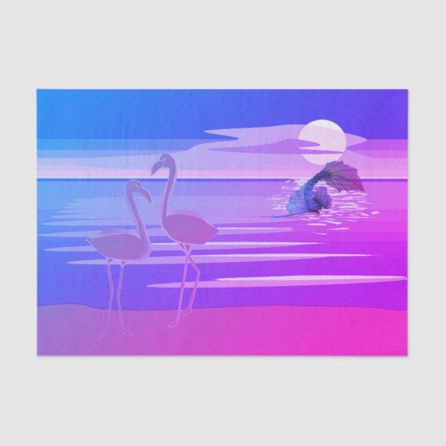 Papel de la sirena y el tejido de flamenco (Anverso)