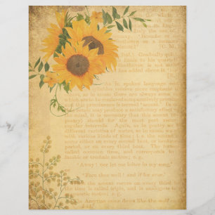 Papel de libro de vintage floral en la página de c