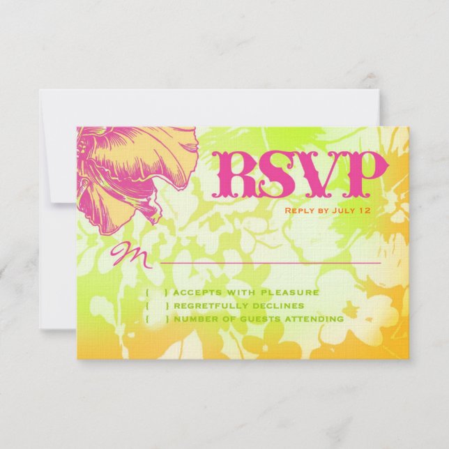 Papel de línea floral OAHU RSVP (Anverso)