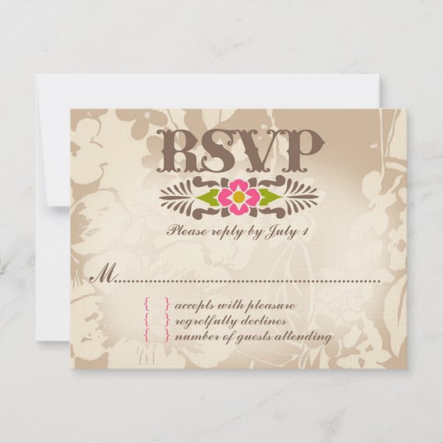 Papel de línea floral tropical MAUI RSVP (Anverso)