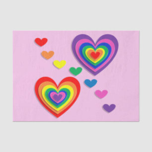 Papel de los corazones arcoiris
