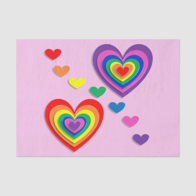 Papel de los corazones arcoiris (Anverso)
