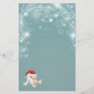 Papel de los Navidades azules con yeti Toy