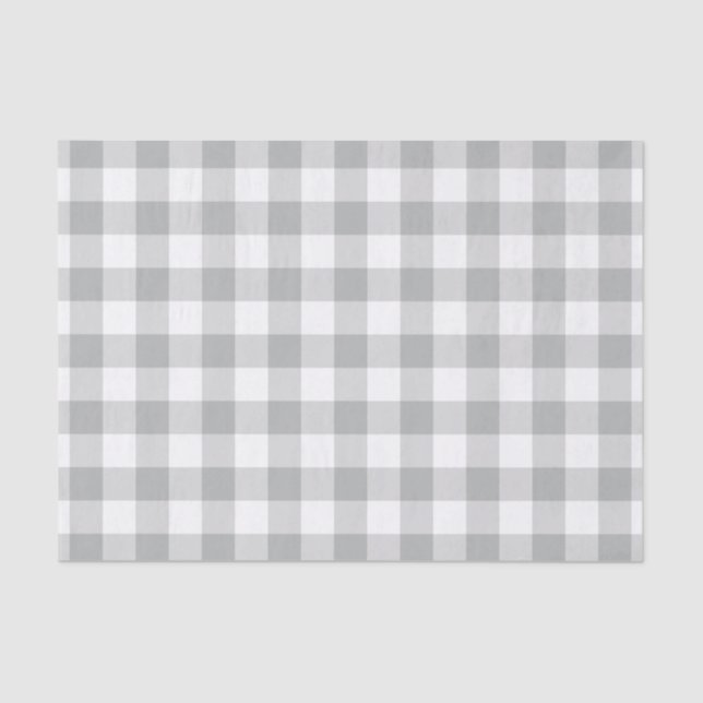 Papel de los tejidos de Gingham gris y blanco (Anverso)