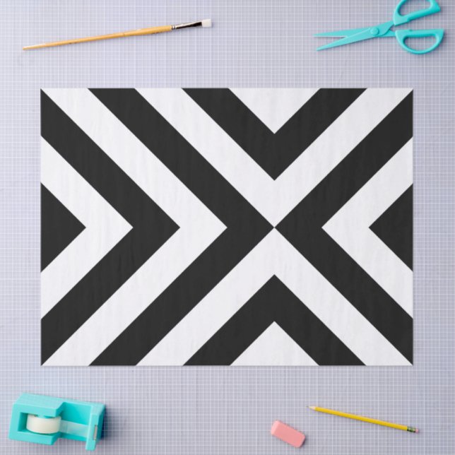 Papel de los tejidos de los cheurones negros y bla (Artesanía)