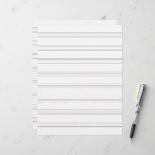 Papel de manuscrito de música bilateral (papel de
