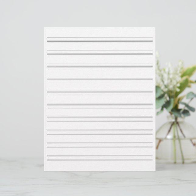 Papel de manuscrito de música en blanco (Papel de  (Anverso de pie)