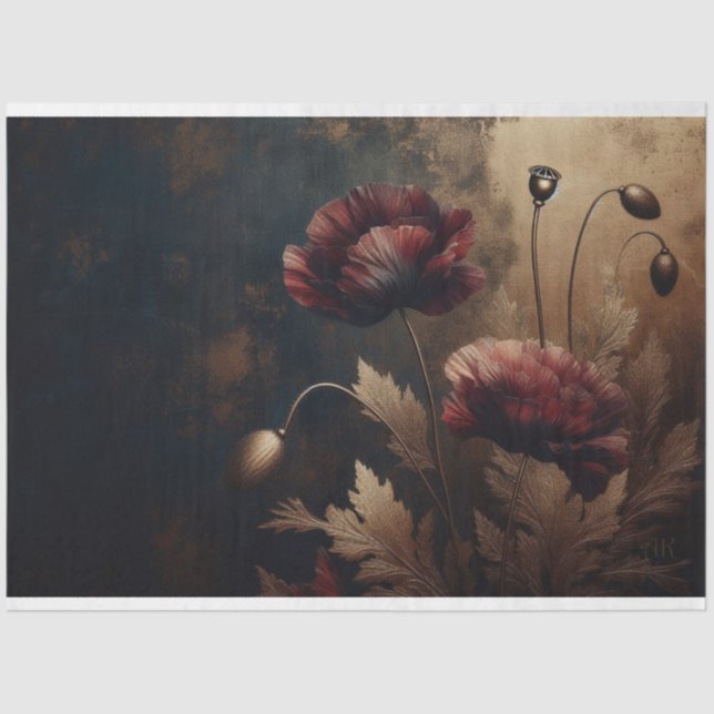 Papel de melocotón de descomposición Flor de adorm (Anverso)