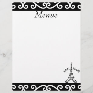 Papel de menú de pares con membrete personalizado