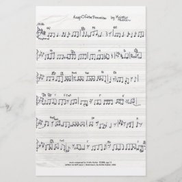Papel de música de hojas manuscritas
