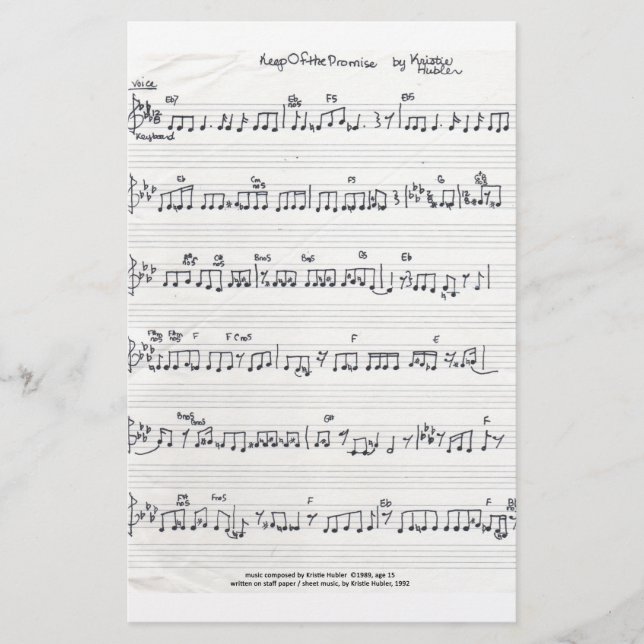 Papel de música de hojas manuscritas (Anverso)