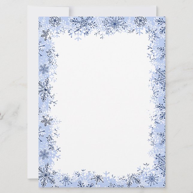 Papel de Navidad con copos de nieve azules (Anverso)