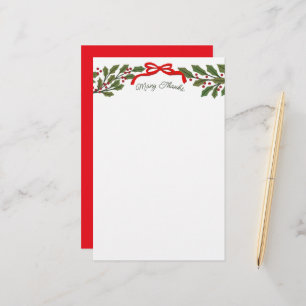Papel de Navidad con Lazo Rojo y Guirnalda de Aceb