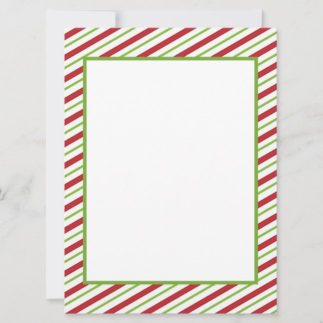 Papel de Navidad con rayas rojas y verdes (Anverso)