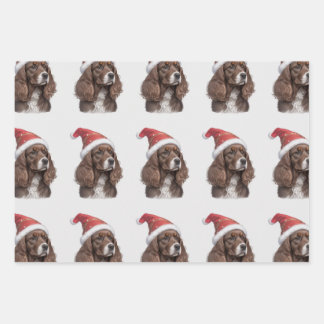 papel de navidad de cocker spaniel