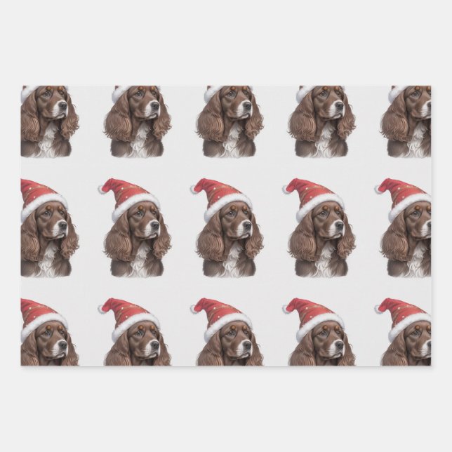 papel de navidad de cocker spaniel (Anverso)