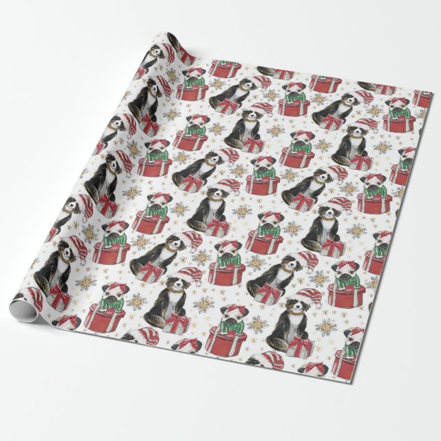 Papel de Navidades de perros pequeños (Desenrollado)