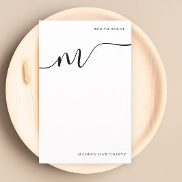 Papel de nota de caligrafía de escritura de un mon