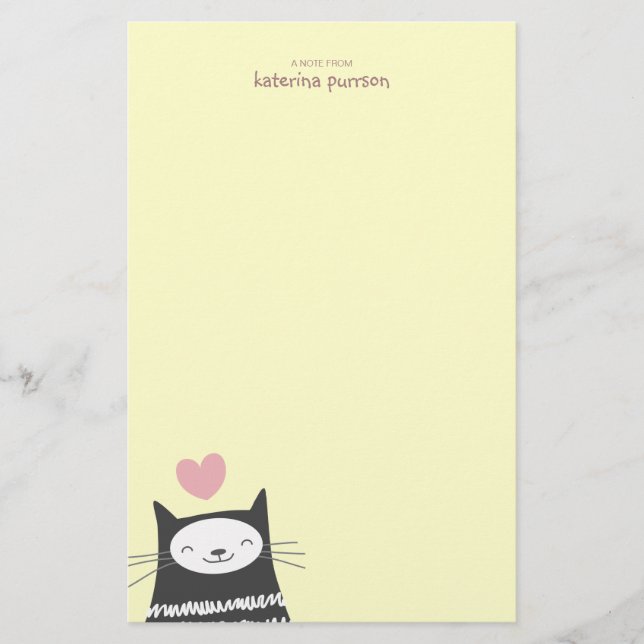 Papel de nota feliz de Personalizable del gato de (Anverso)