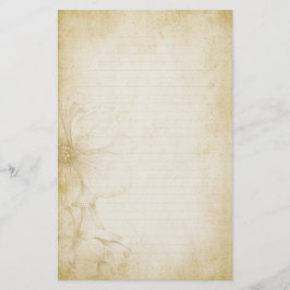 Papel de nota floral del diario del vintage