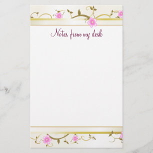Papel de nota floral elegante