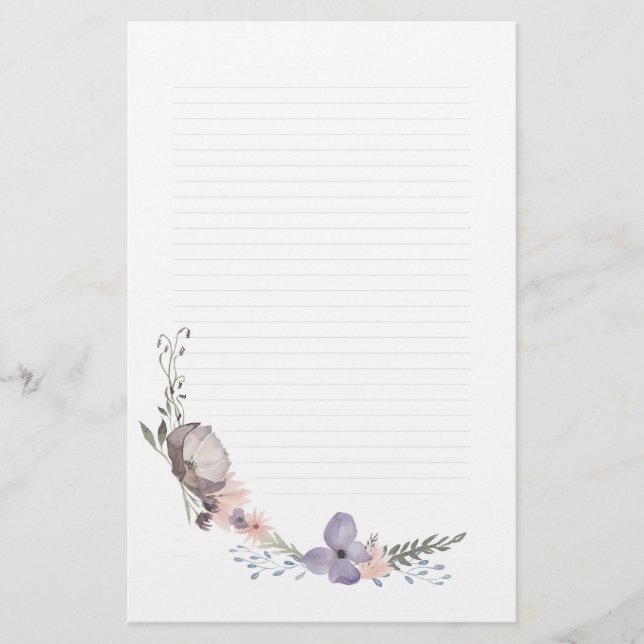 Papel de nota floral oscuro (Anverso)