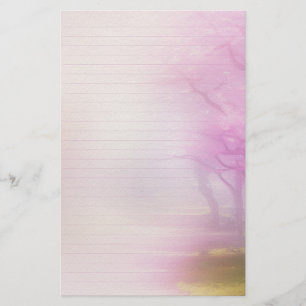 Papel de nota sobre el cerezo rosa