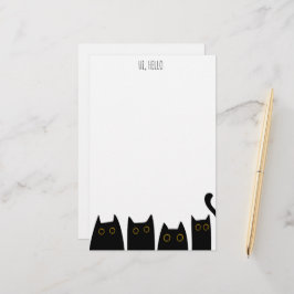 Papel de notas para gatos negros de estacionería p