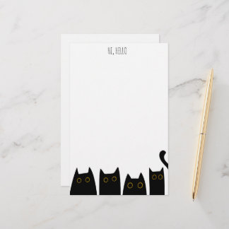 Papel de notas para gatos negros de estacionería p