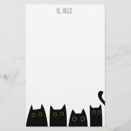 Papel de notas para gatos negros de estacionería p