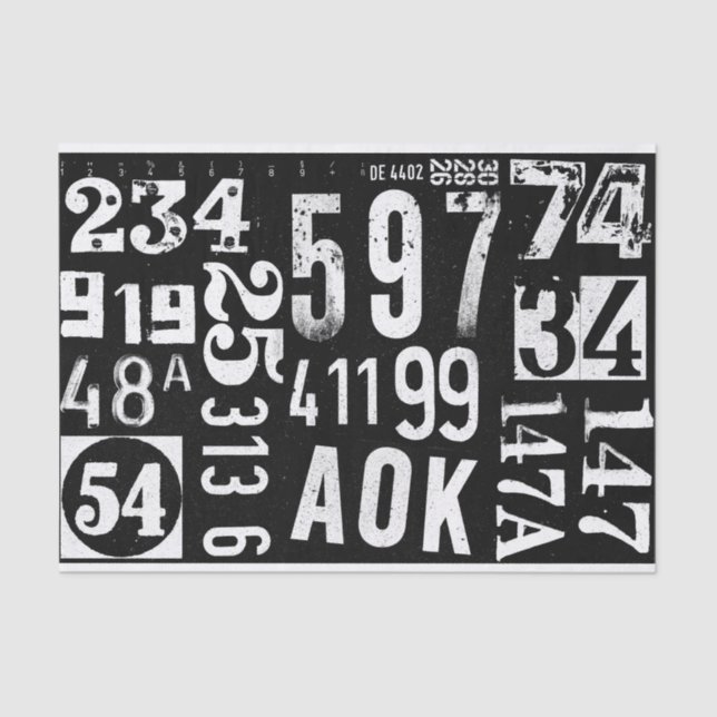 Papel de números para la descomposición y el colla (Anverso)