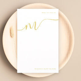 Papel de oro en caligrafía de escritura de un mono
