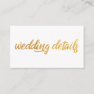 Papel de Oro Falso, Tarjetas de Detalles de Boda