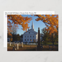 Papel de otoño de oro / postal de iglesia y cement