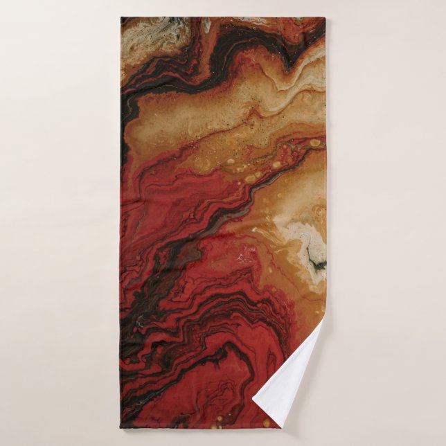 PAPEL DE PALABRAS ROJO Y GRIS ABSTRACTO (Toalla de baño)