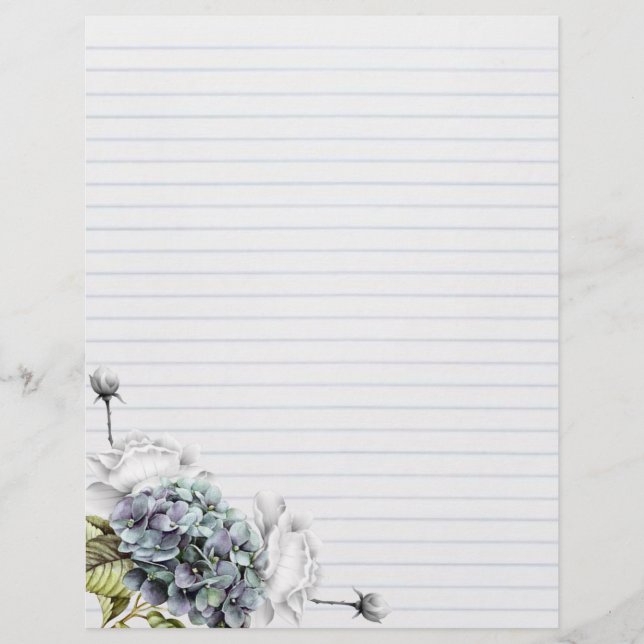 Papel de papel con membrete de los rosas blancos y (Anverso)