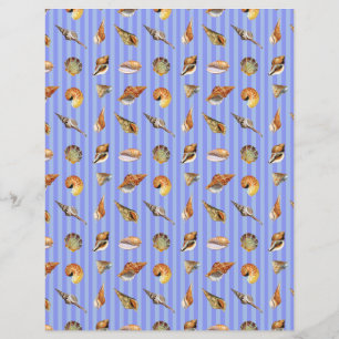 Papel de papel de hoja de estampado de conchas mar