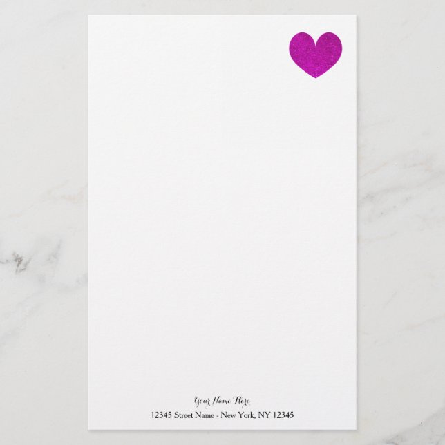 Papel de papel de personalizado con corazón purpur (Anverso)