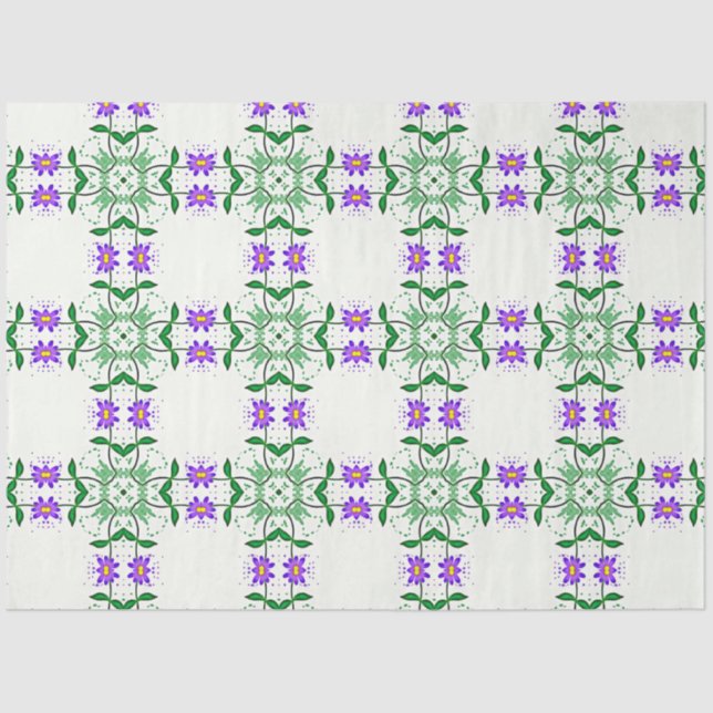 papel de papel de tejido botánico púrpura (Anverso)