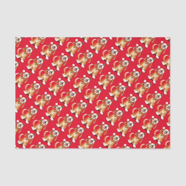 Papel de papel de tejido para navidades rojos cant (Anverso)