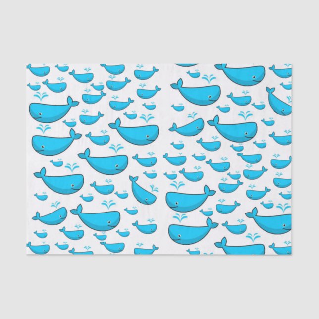 Papel de papel decorativo ballenas azules (Anverso)